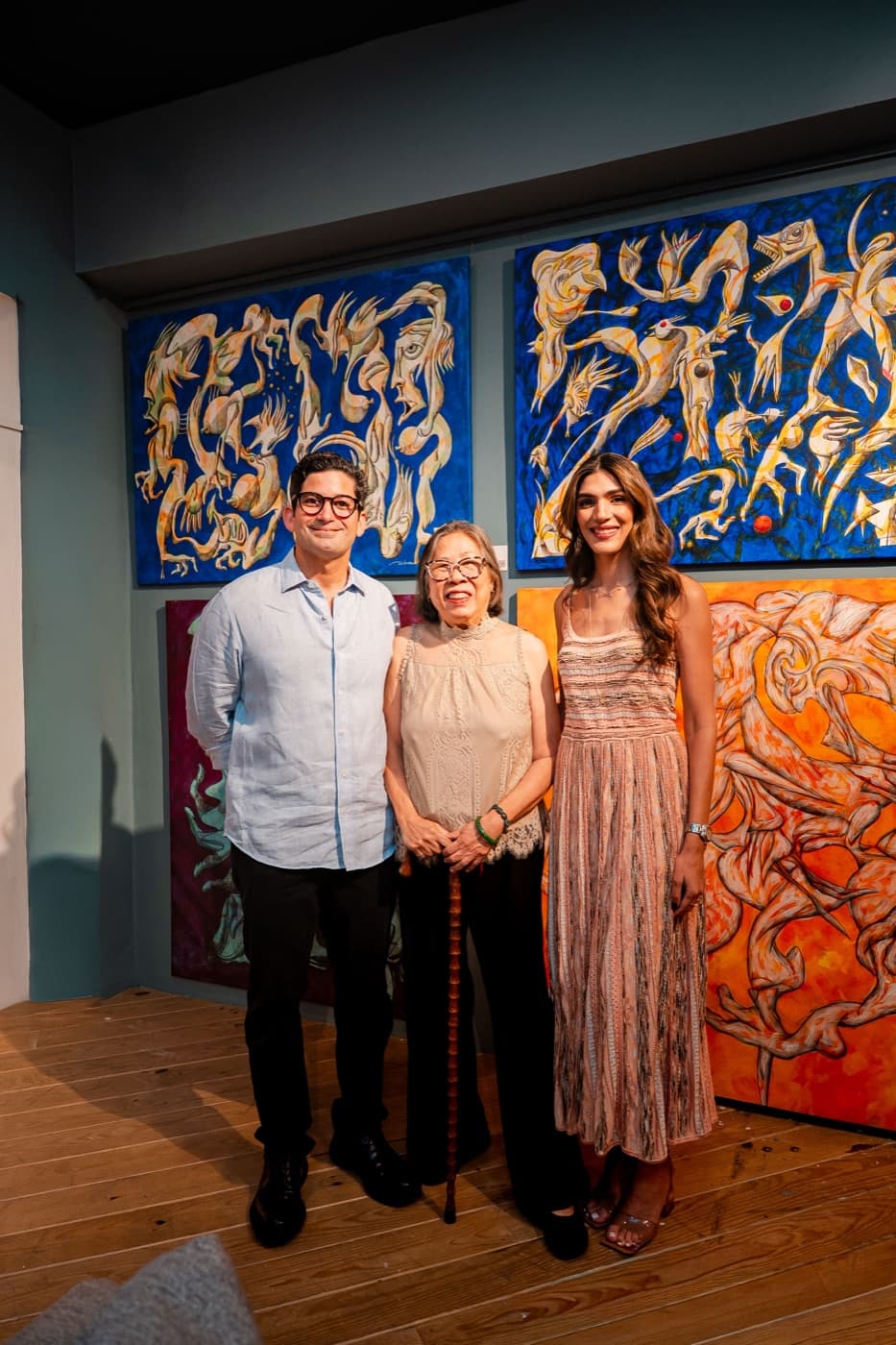 Horacio Read, Carmen De Lemos y Daniela Cruz en el lanzamiento de AltruArt
